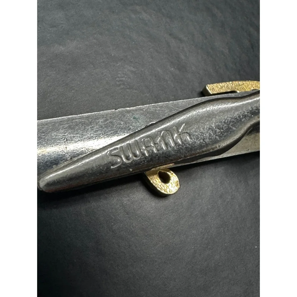 Vintage Swank Tony Name Cufflinks Tie Clip Set Two-Tone Silver Gold 50s 60s